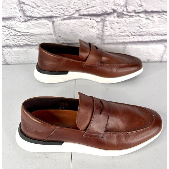 WOLF & SHEPHERD Men's Brown Leather Slip On Crossover Loafer US 9.5M - Picture 3 of 9